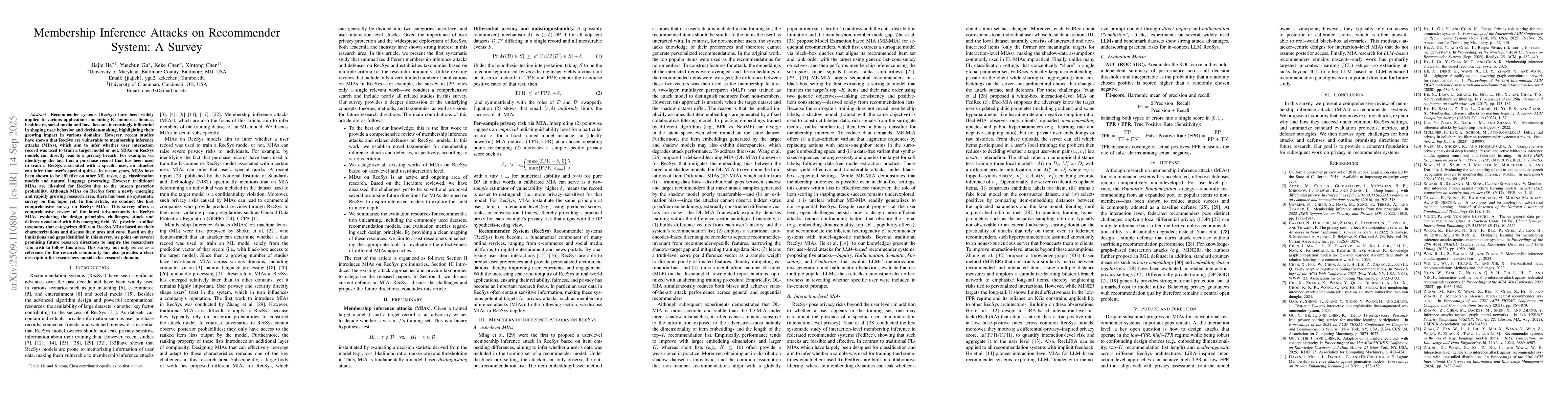 Thumbnail for Membership Inference Attacks on Recommender System: A Survey