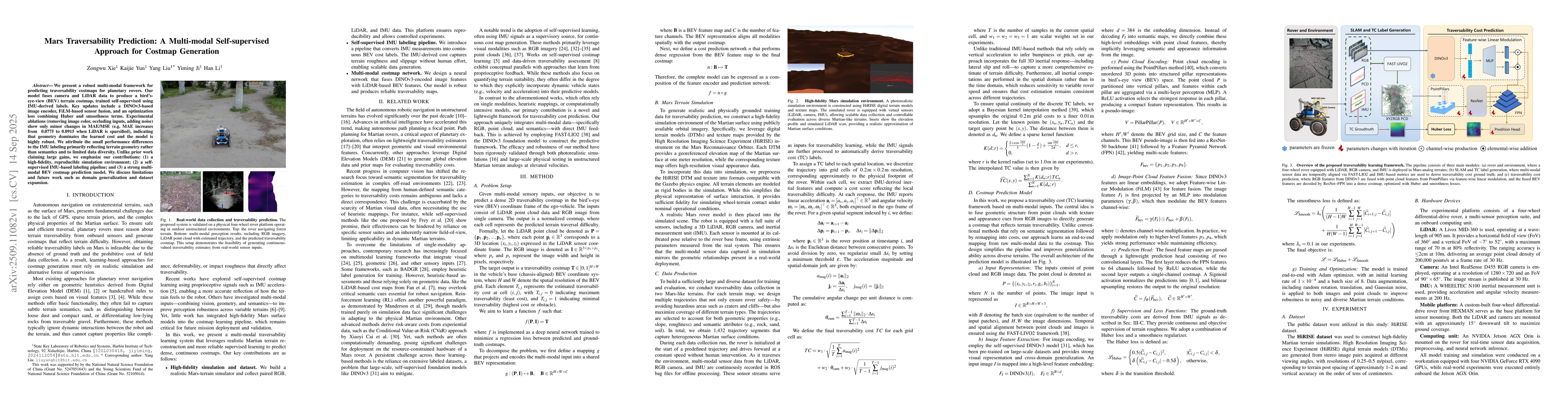 Thumbnail for Mars Traversability Prediction: A Multi-modal Self-supervised Approach
  for Costmap Generation