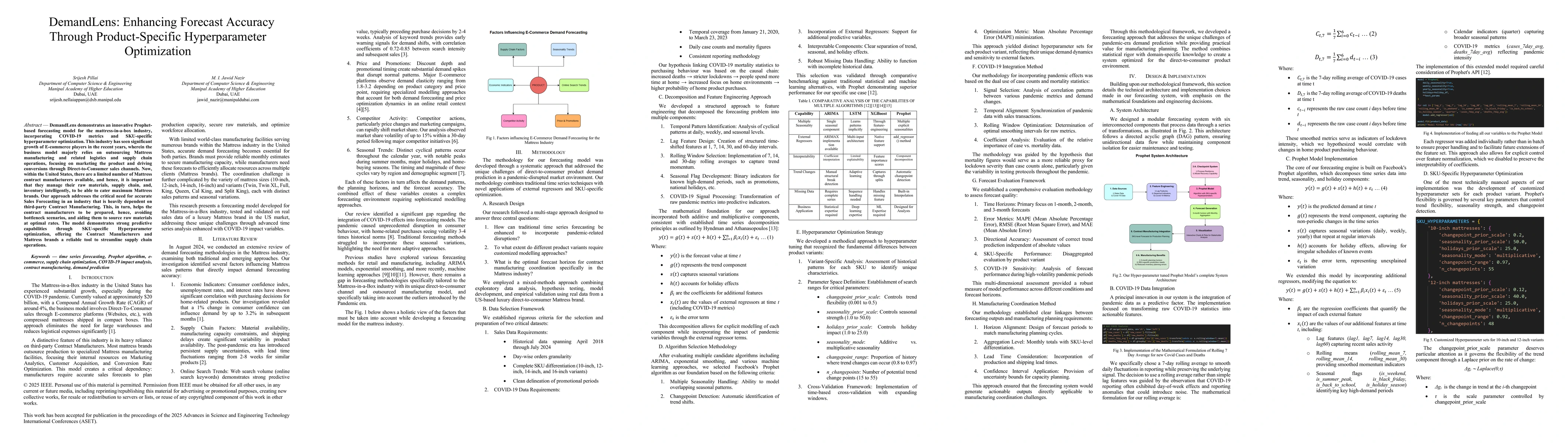 Thumbnail for DemandLens: Enhancing Forecast Accuracy Through Product-Specific
  Hyperparameter Optimization