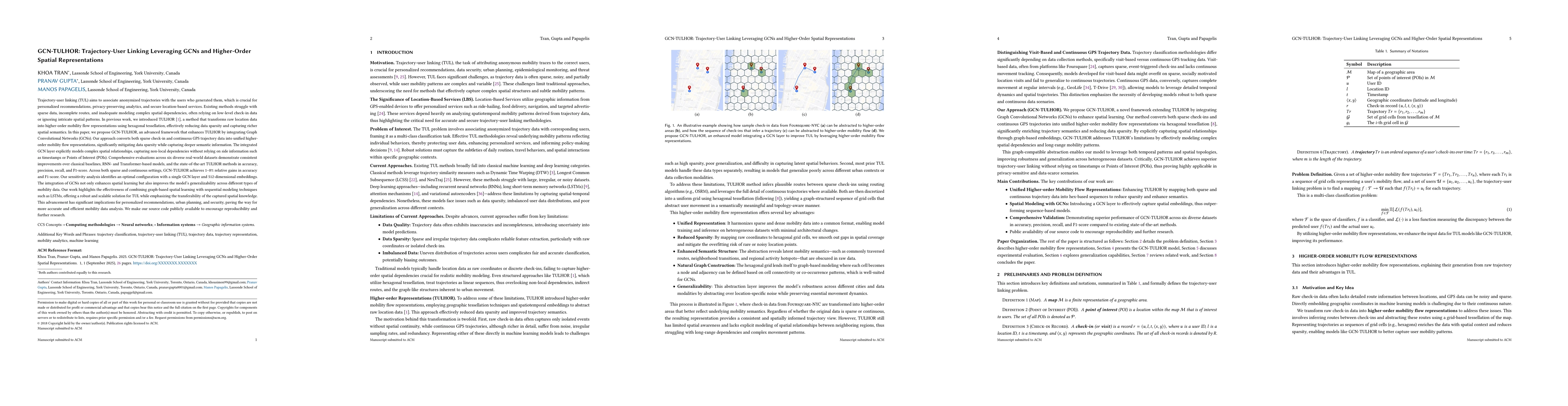 Thumbnail for GCN-TULHOR: Trajectory-User Linking Leveraging GCNs and Higher-Order
  Spatial Representations