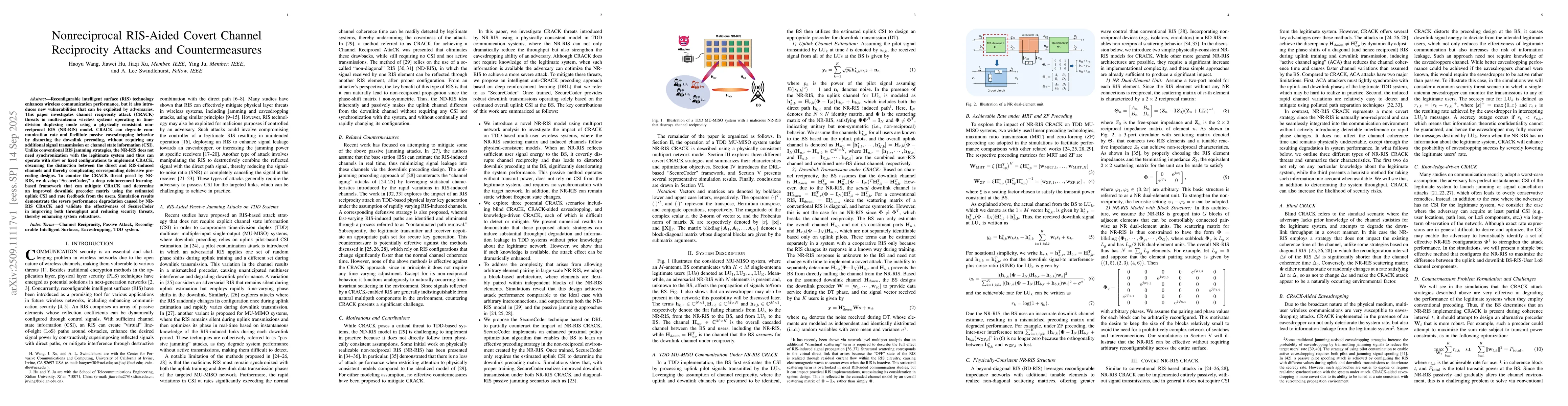 Thumbnail for Nonreciprocal RIS-Aided Covert Channel Reciprocity Attacks and
  Countermeasures