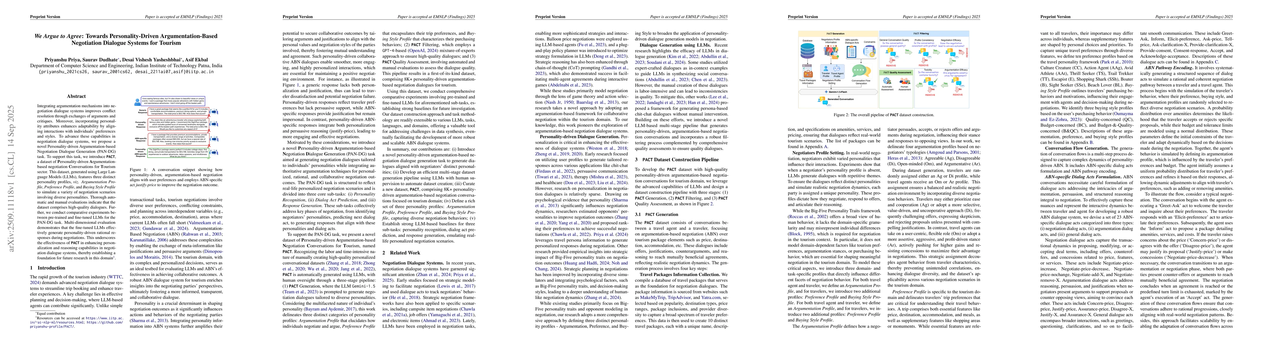 Thumbnail for We Argue to Agree: Towards Personality-Driven Argumentation-Based
  Negotiation Dialogue Systems for Tourism