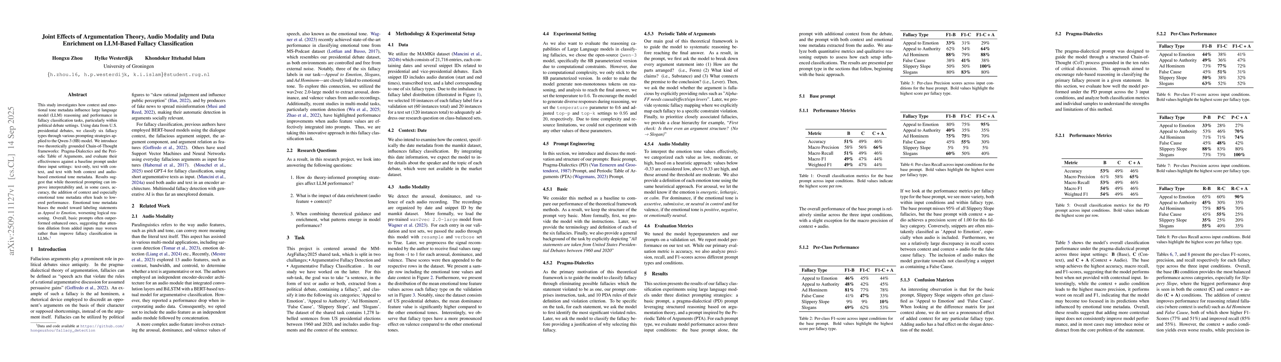 Thumbnail for Joint Effects of Argumentation Theory, Audio Modality and Data
  Enrichment on LLM-Based Fallacy Classification
