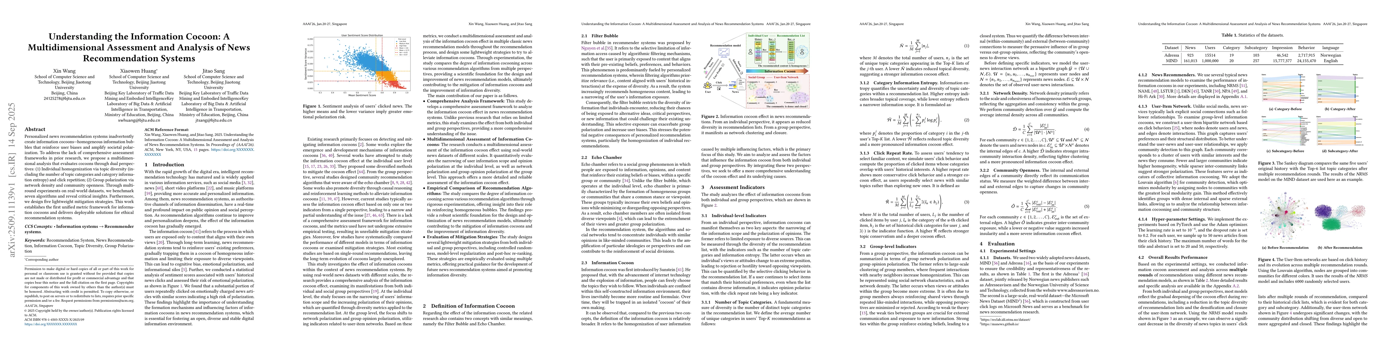 Thumbnail for Understanding the Information Cocoon: A Multidimensional Assessment and
  Analysis of News Recommendation Systems