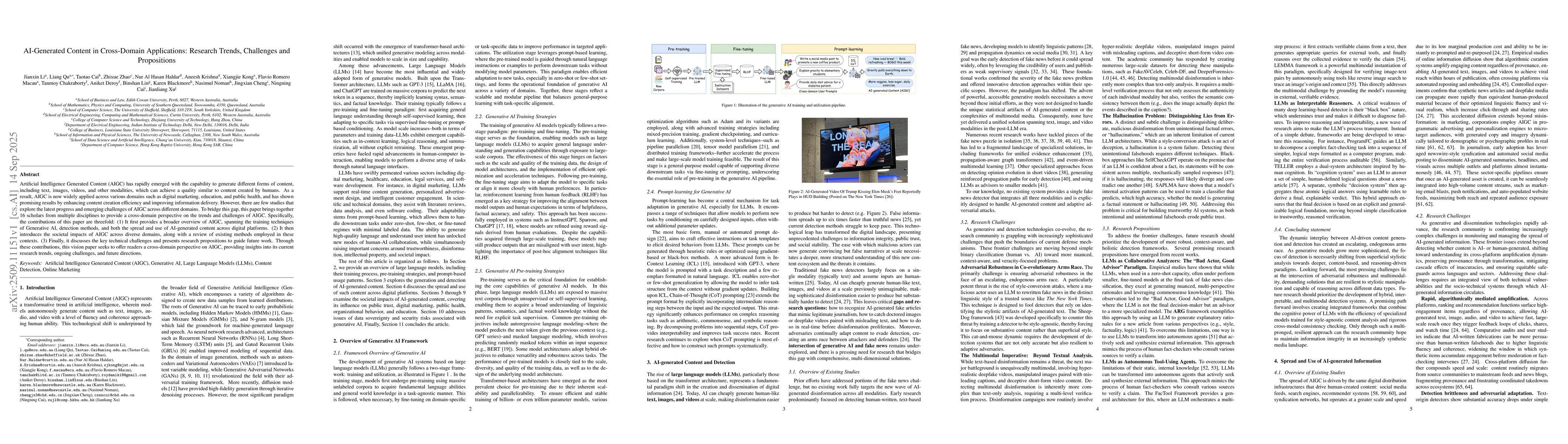 Thumbnail for AI-Generated Content in Cross-Domain Applications: Research Trends,
  Challenges and Propositions