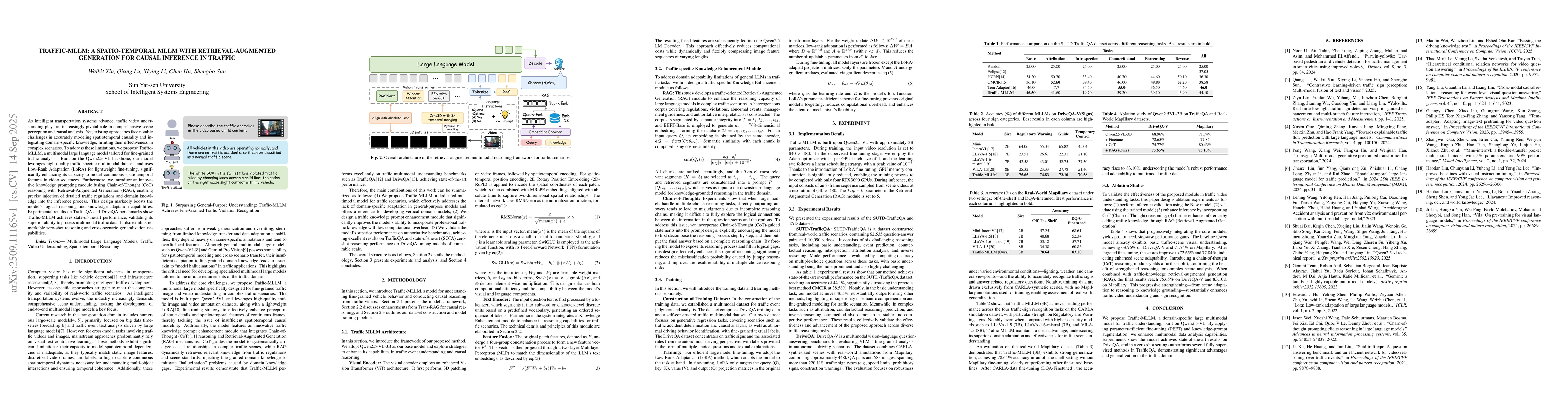 Thumbnail for Traffic-MLLM: A Spatio-Temporal MLLM with Retrieval-Augmented Generation
  for Causal Inference in Traffic