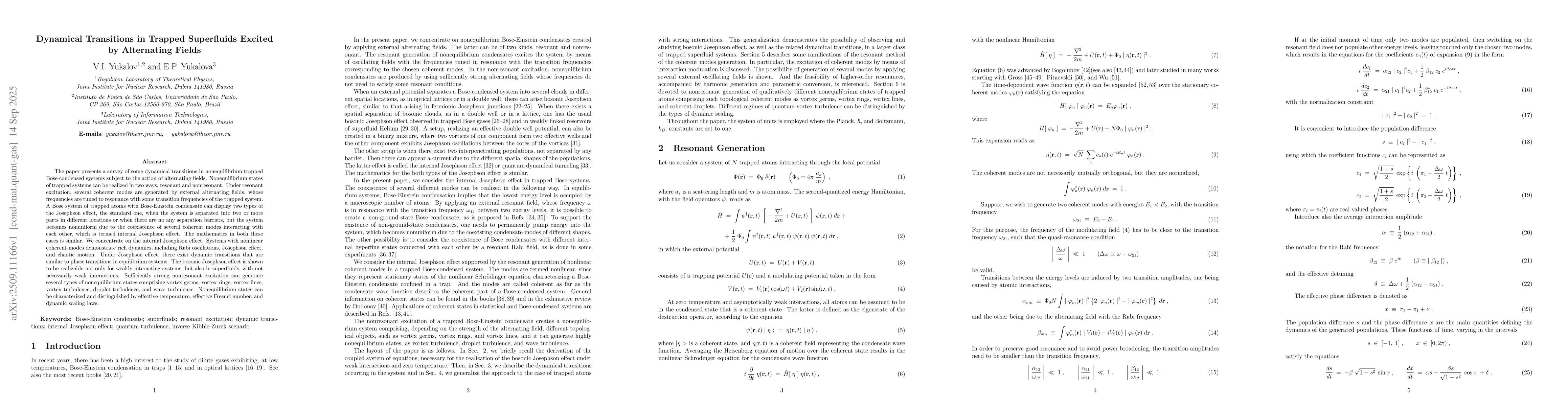 Thumbnail for Dynamical Transitions in Trapped Superfluids Excited by Alternating
  Fields