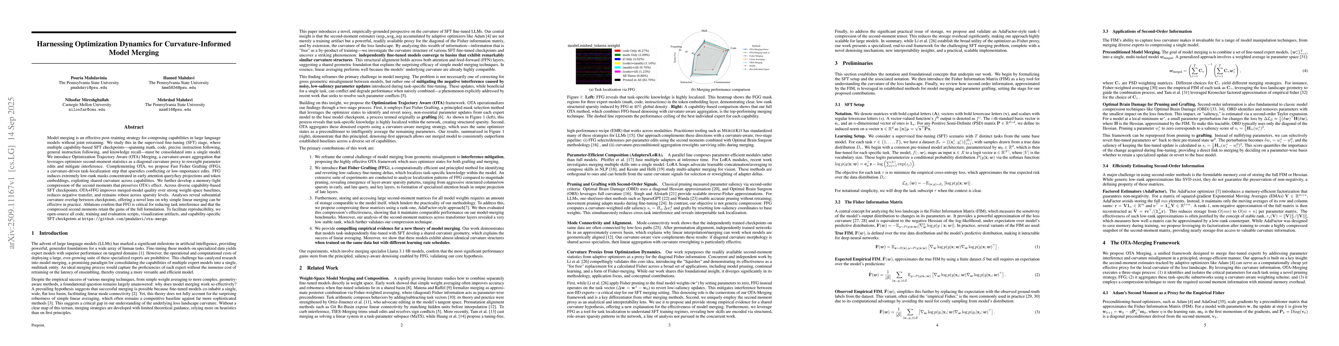 Thumbnail for Harnessing Optimization Dynamics for Curvature-Informed Model Merging