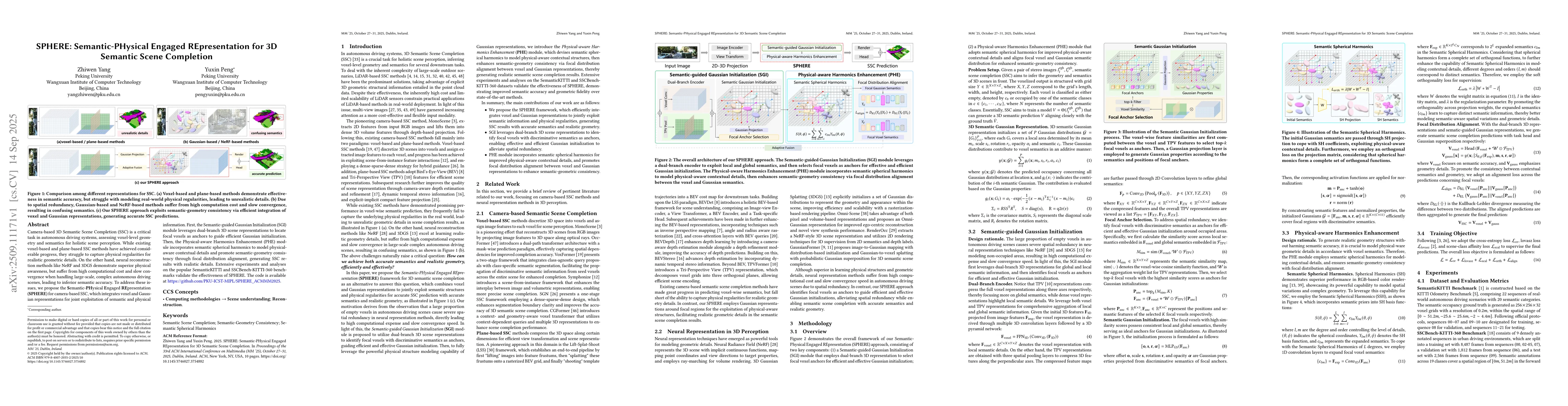 Thumbnail for SPHERE: Semantic-PHysical Engaged REpresentation for 3D Semantic Scene
  Completion