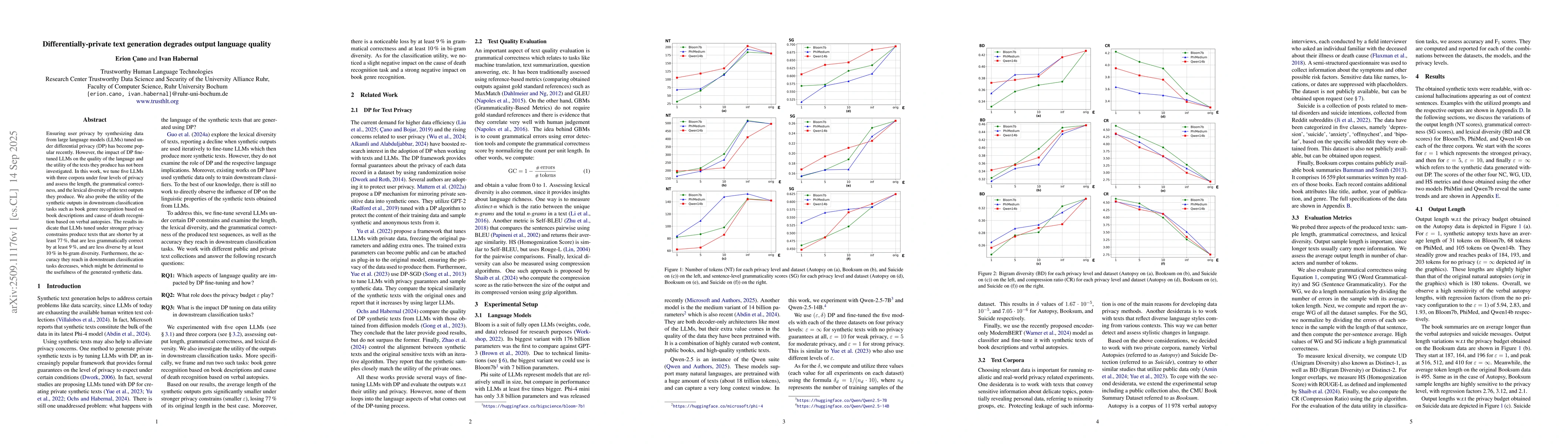 Thumbnail for Differentially-private text generation degrades output language quality