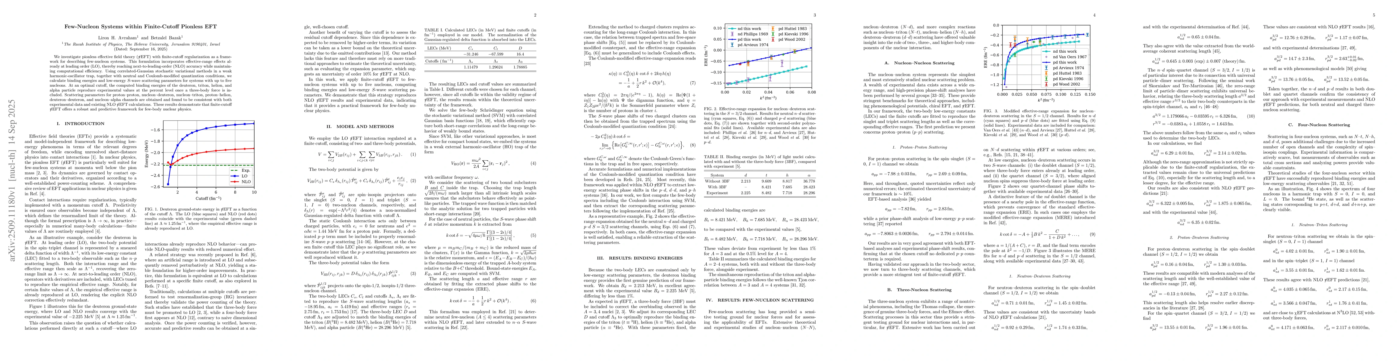 Thumbnail for Few-Nucleon Systems within Finite-Cutoff Pionless EFT