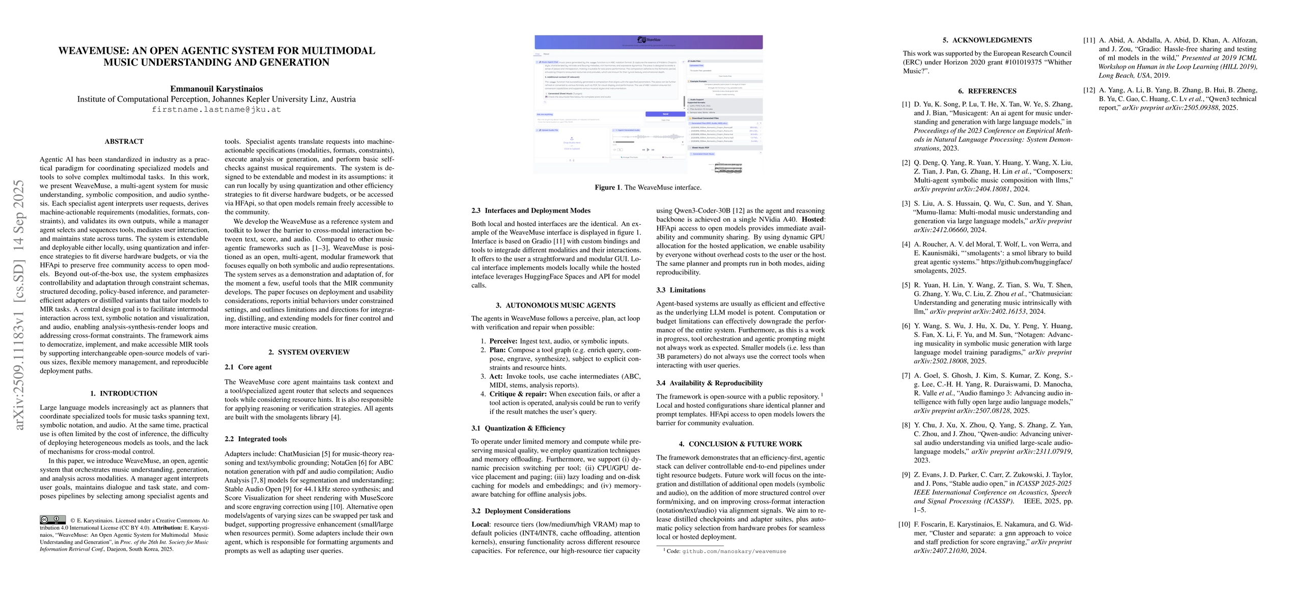 Thumbnail for WeaveMuse: An Open Agentic System for Multimodal Music Understanding and
  Generation