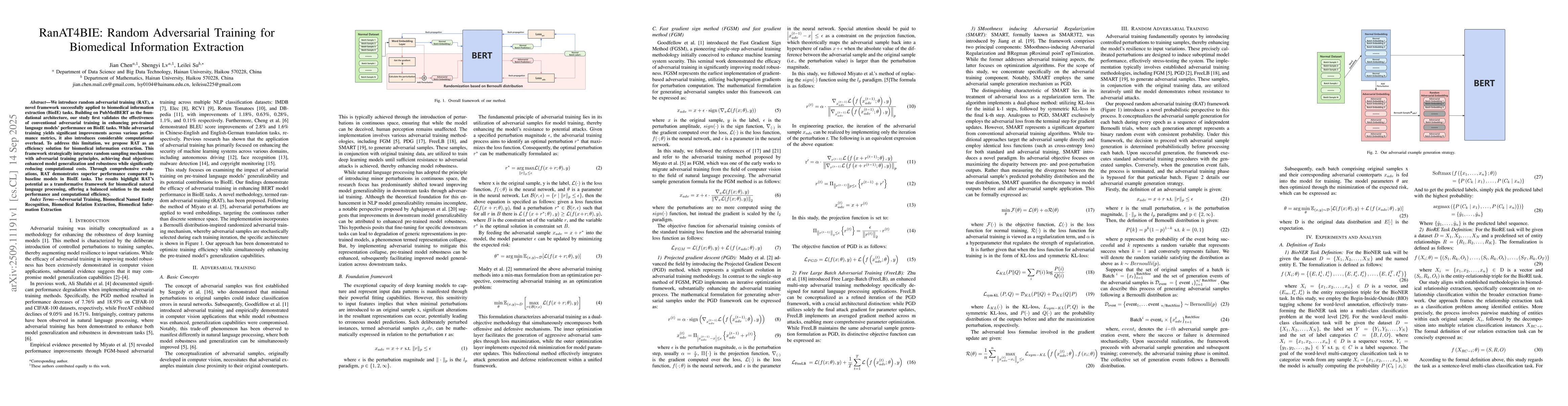 Thumbnail for RanAT4BIE: Random Adversarial Training for Biomedical Information
  Extraction