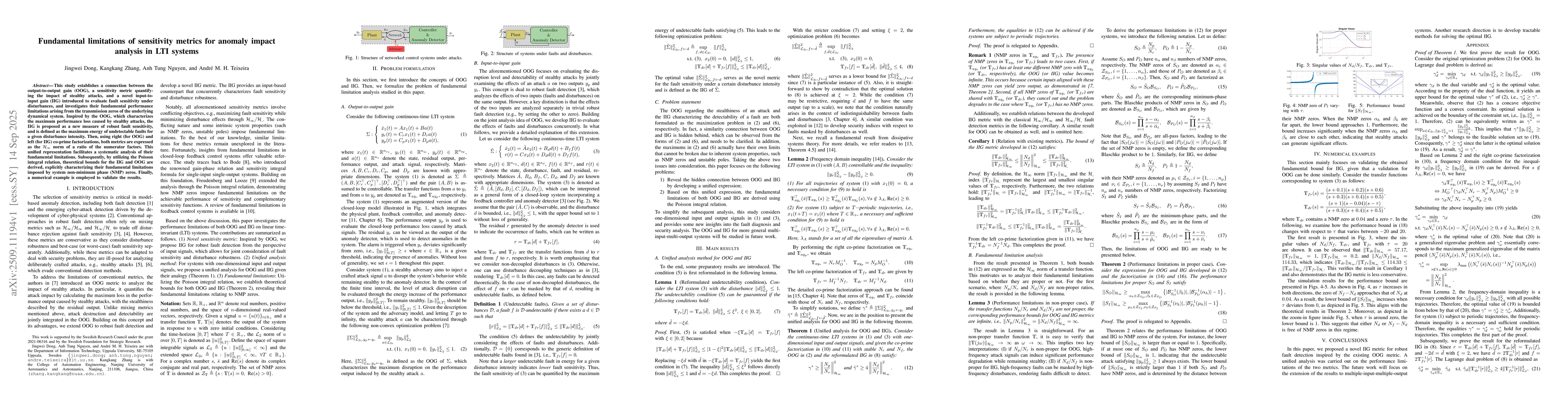 Thumbnail for Fundamental limitations of sensitivity metrics for anomaly impact
  analysis in LTI systems