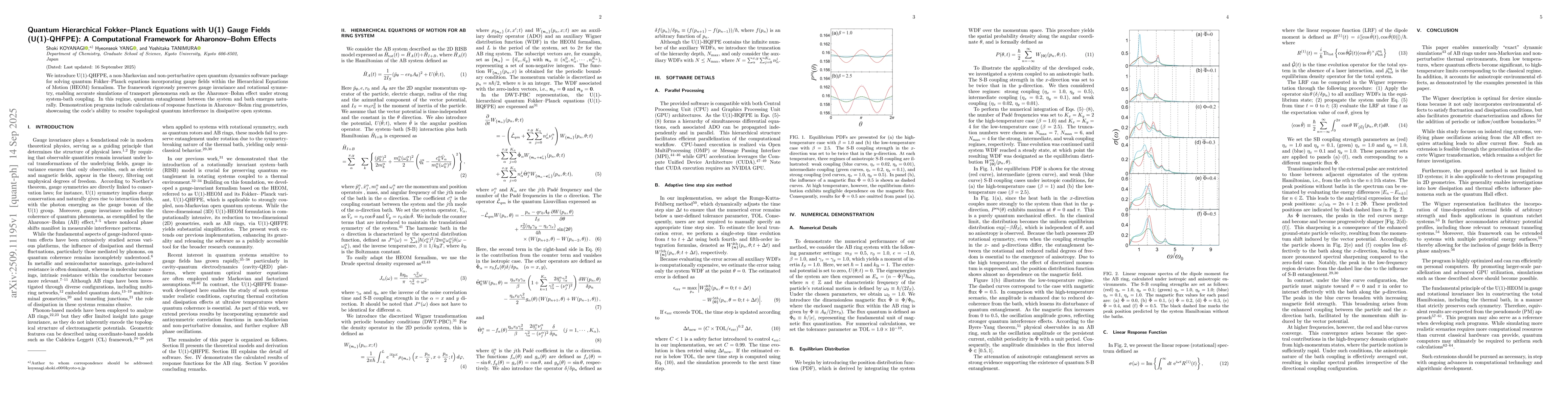 Thumbnail for Quantum Hierarchical Fokker-Planck Equations with U(1) Gauge Fields
  (U(1)-QHFPE): A Computational Framework for Aharonov-Bohm Effects