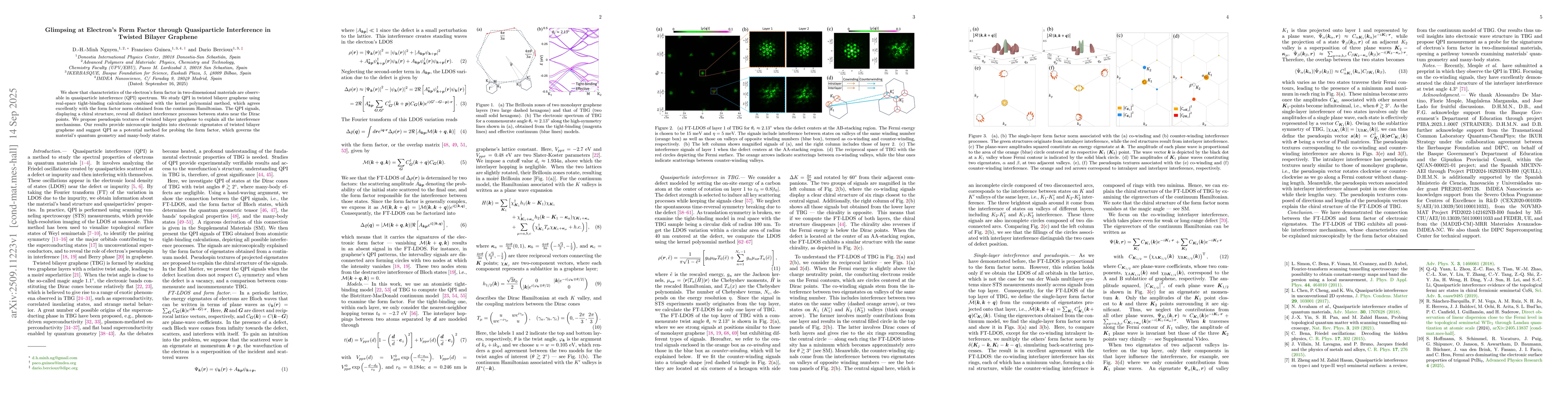 Thumbnail for Glimpsing at Electron's Form Factor through Quasiparticle Interference
  in Twisted Bilayer Graphene