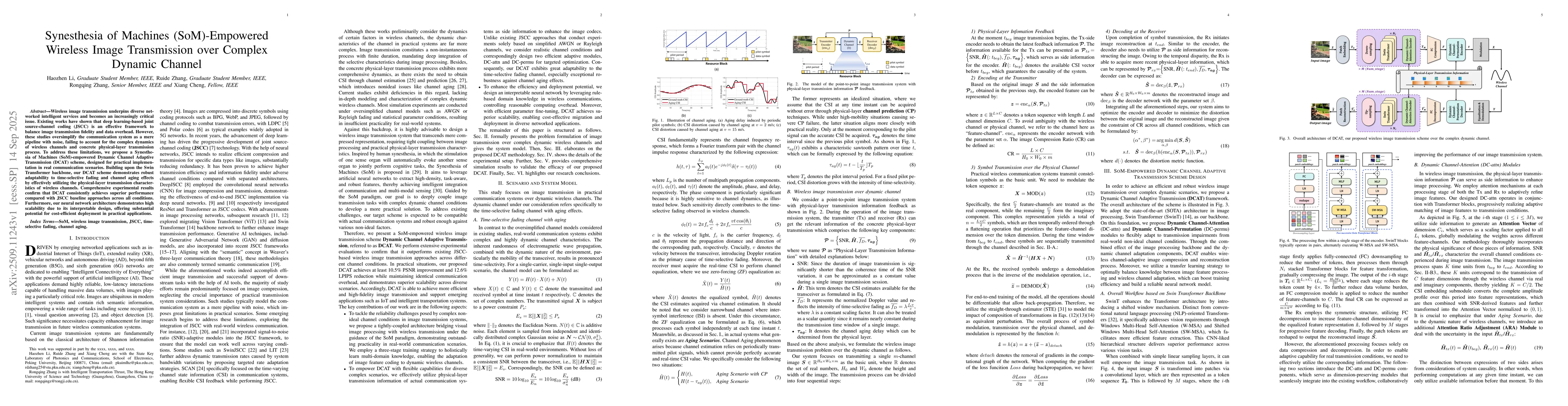 Thumbnail for Synesthesia of Machines (SoM)-Empowered Wireless Image Transmission over
  Complex Dynamic Channel