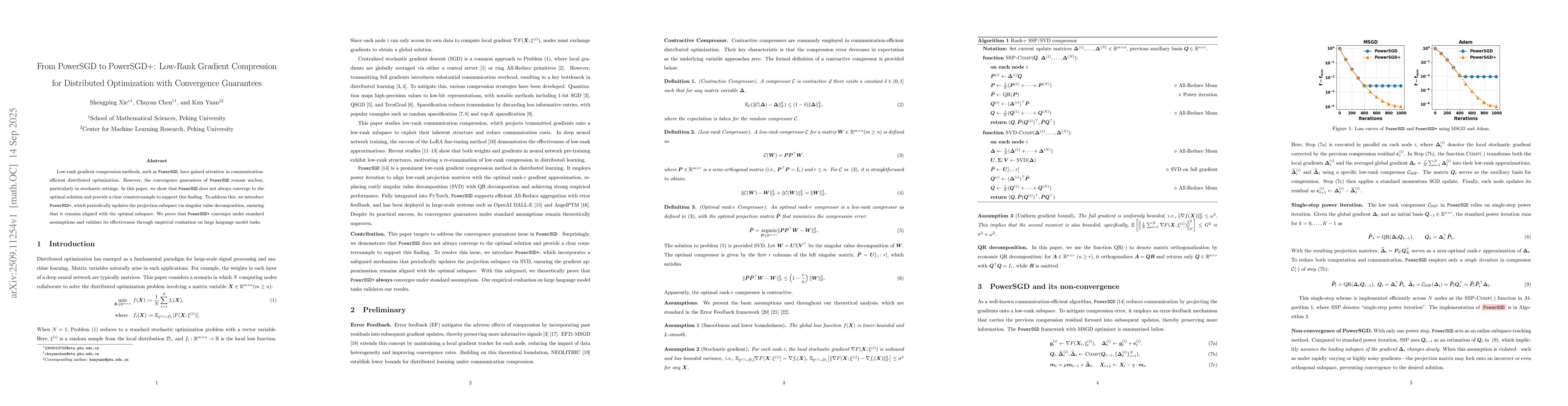 Thumbnail for From PowerSGD to PowerSGD+: Low-Rank Gradient Compression for
  Distributed Optimization with Convergence Guarantees