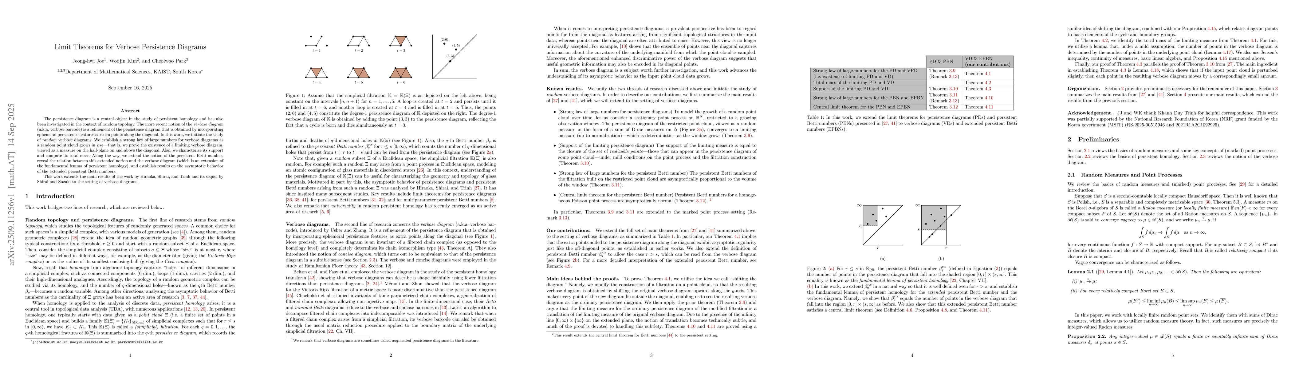 Thumbnail for Limit Theorems for Verbose Persistence Diagrams
