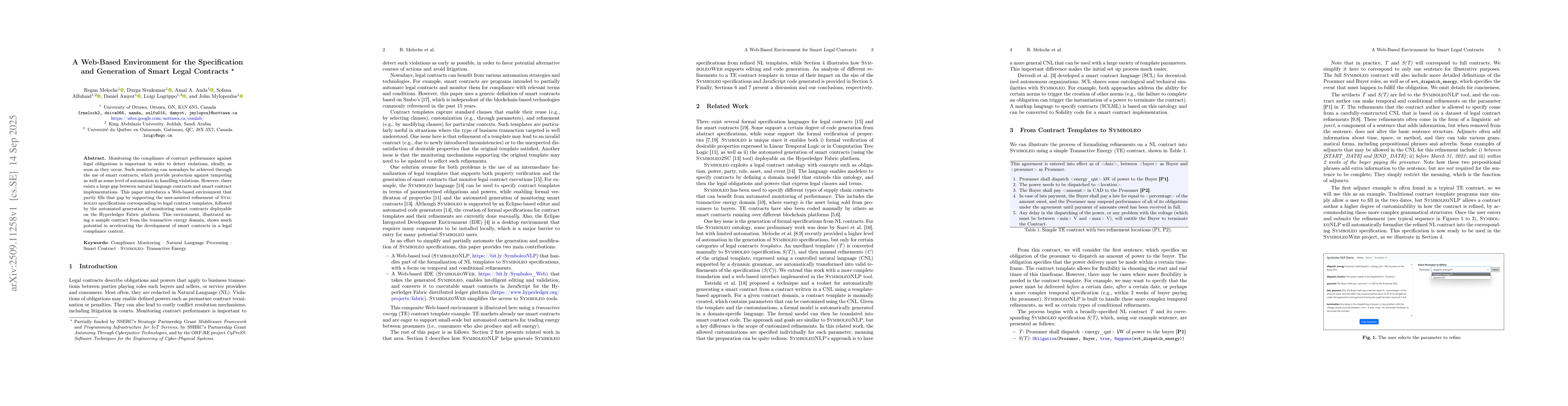 Thumbnail for A Web-Based Environment for the Specification and Generation of Smart
  Legal Contracts
