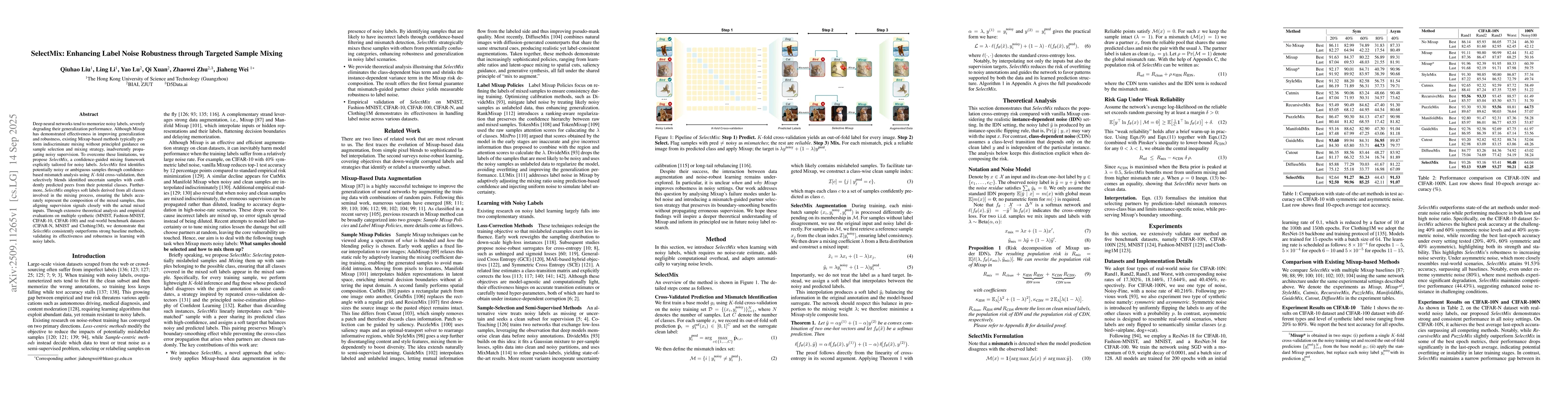 Thumbnail for SelectMix: Enhancing Label Noise Robustness through Targeted Sample
  Mixing