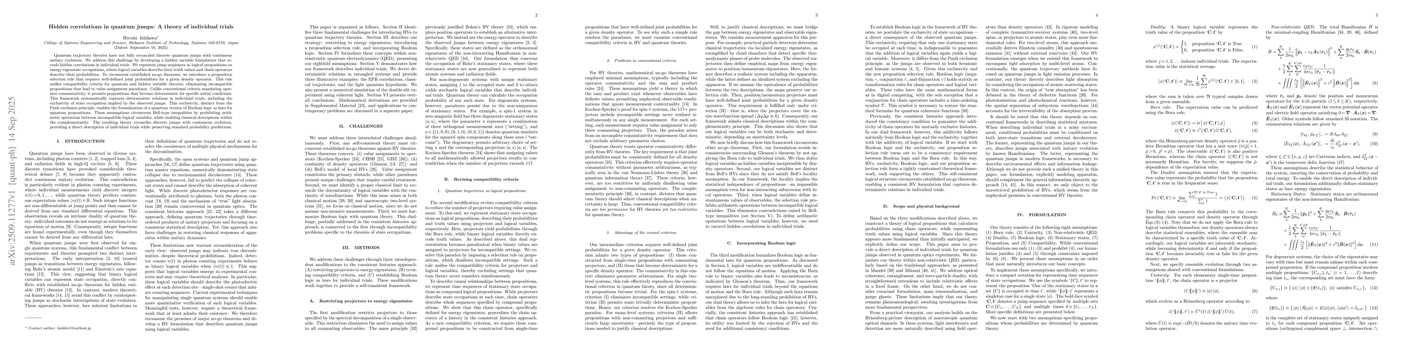 Thumbnail for Hidden correlations in quantum jumps: A theory of individual trials