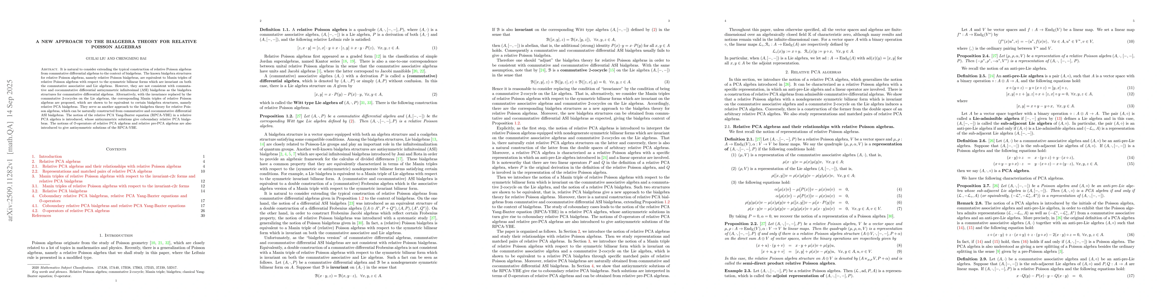 Thumbnail for A new approach to the bialgebra theory for relative Poisson algebras