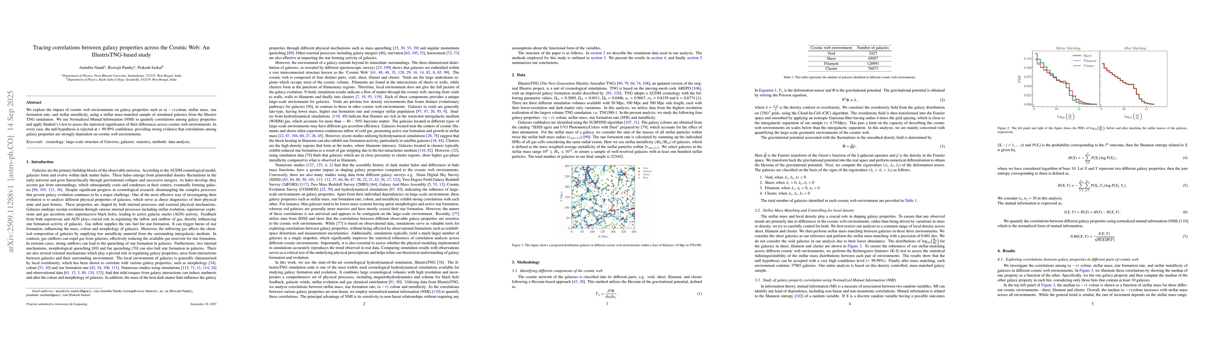 Thumbnail for Tracing correlations between galaxy properties across the Cosmic Web: An
  IllustrisTNG-based study