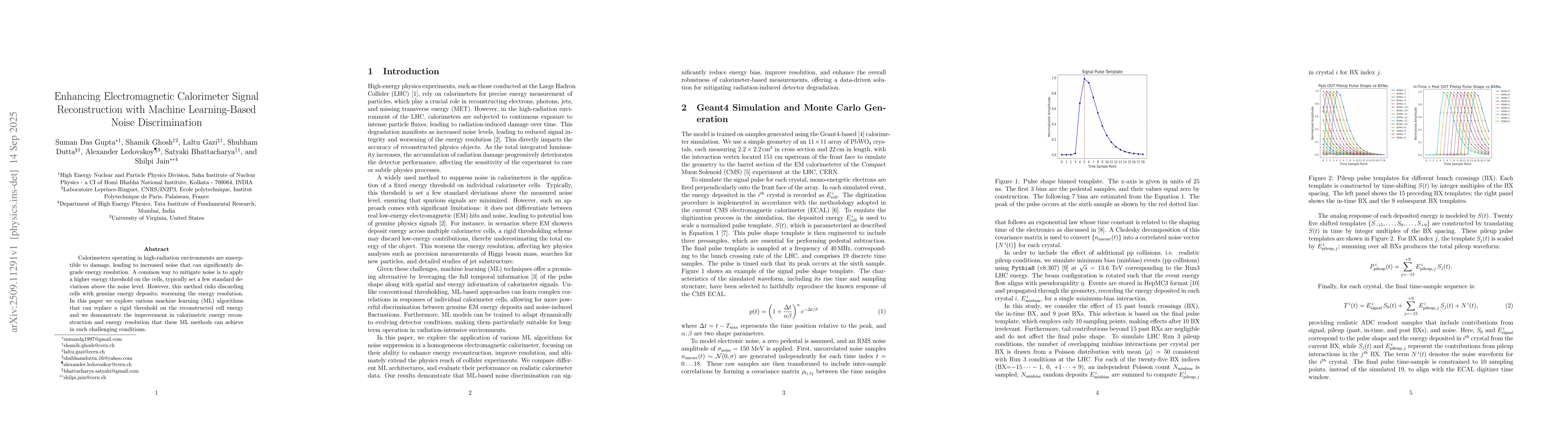 Thumbnail for Enhancing Electromagnetic Calorimeter Signal Reconstruction with Machine
  Learning-Based Noise Discrimination