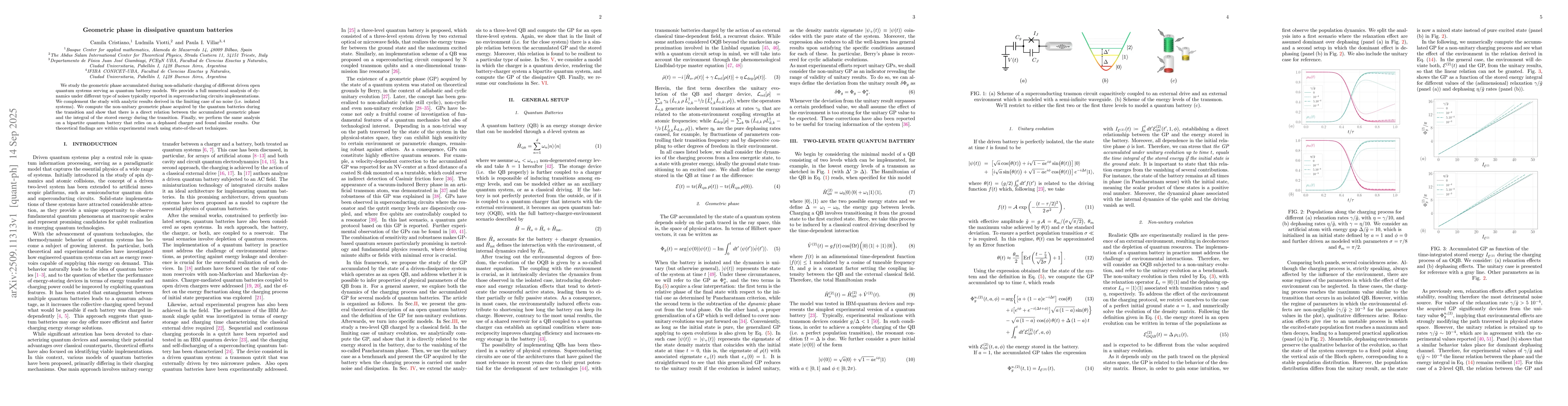 Thumbnail for Geometric phase in dissipative quantum batteries