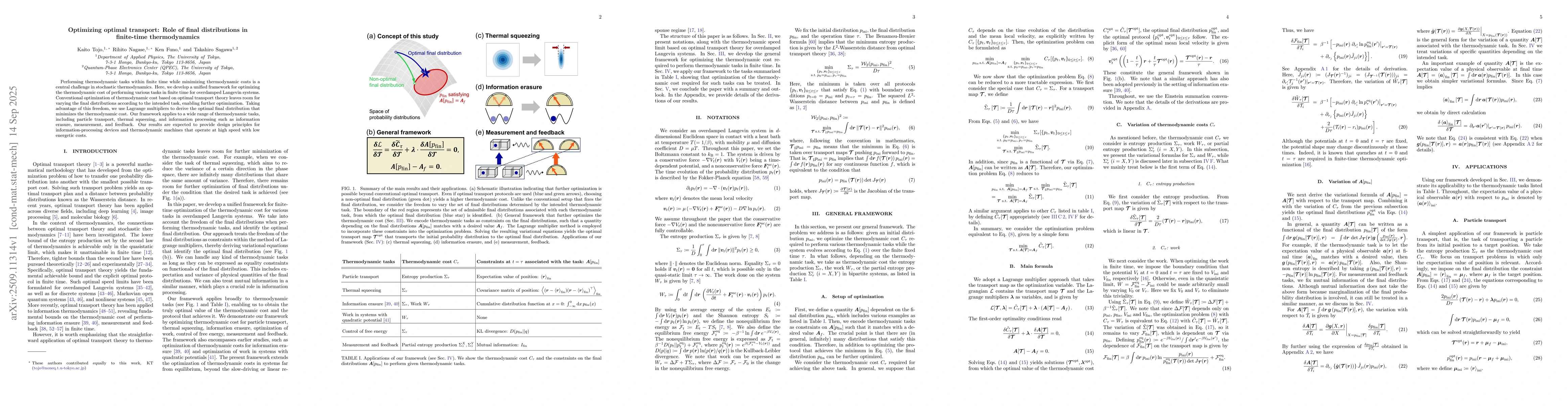 Thumbnail for Optimizing optimal transport: Role of final distributions in finite-time
  thermodynamics