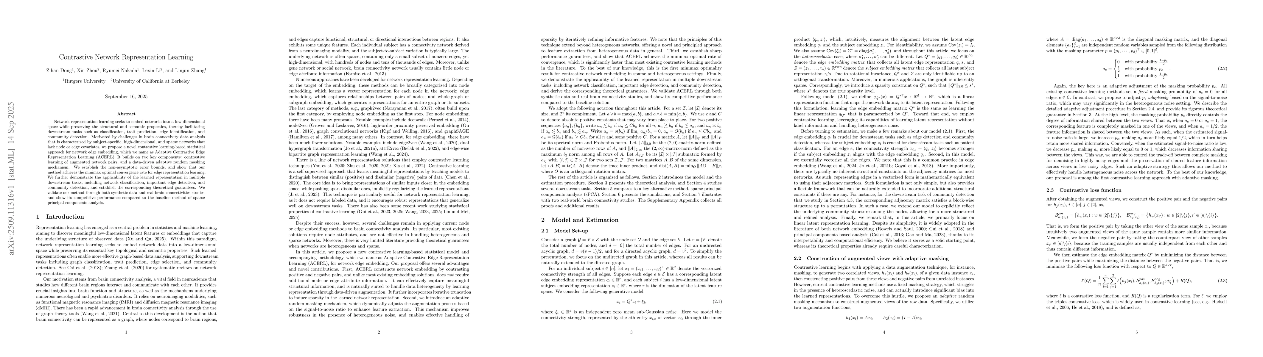 Thumbnail for Contrastive Network Representation Learning