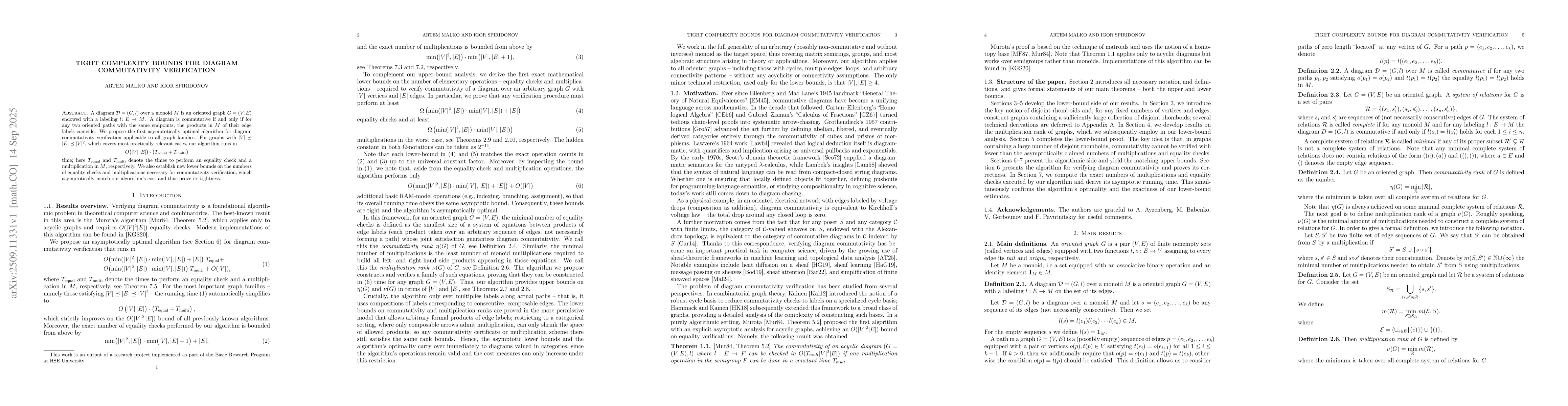 Thumbnail for Tight complexity bounds for diagram commutativity verification
