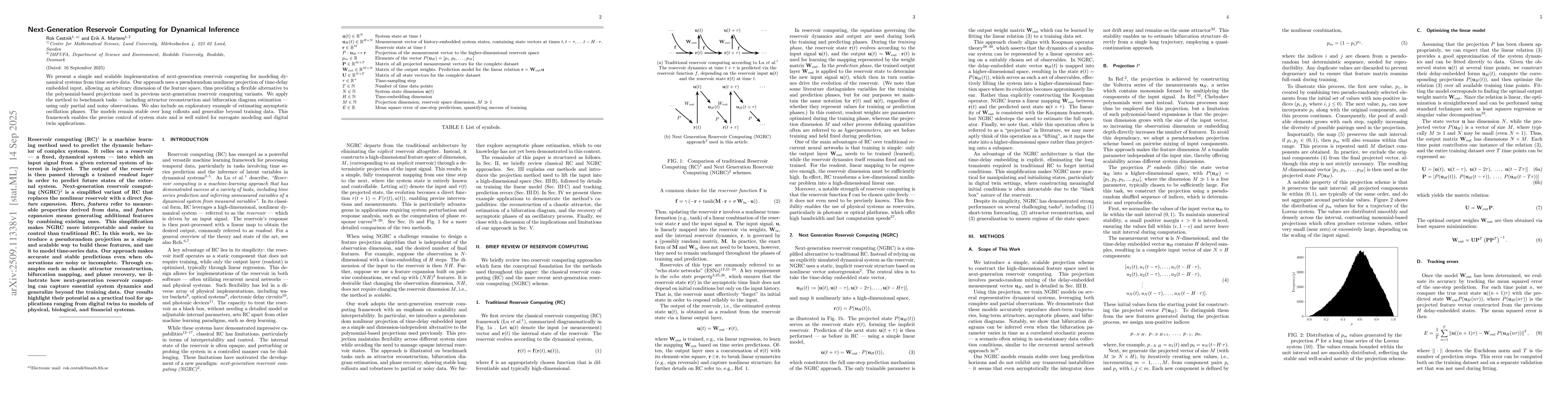 Thumbnail for Next-Generation Reservoir Computing for Dynamical Inference