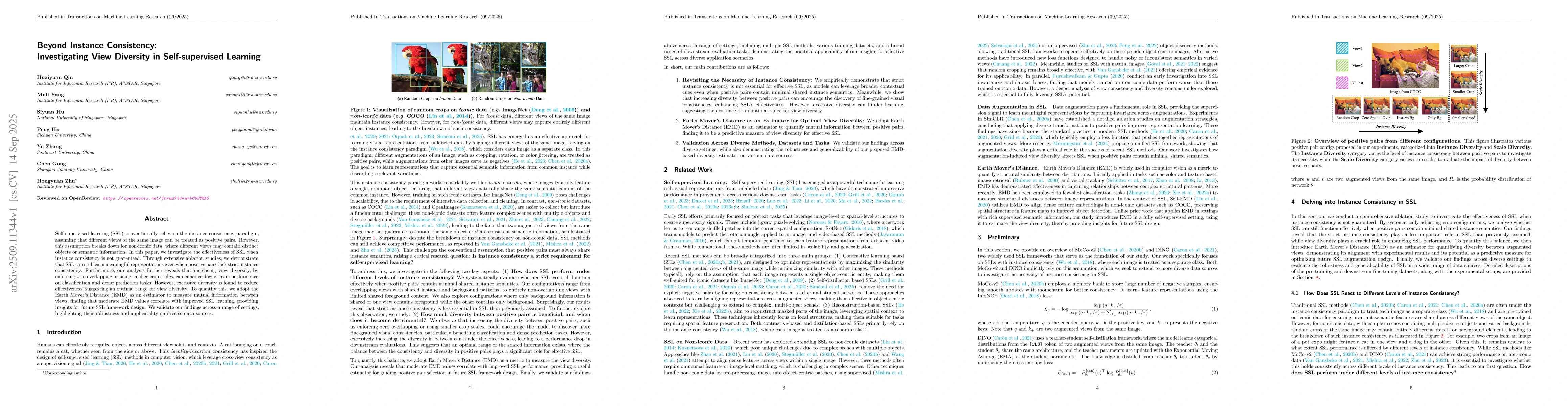 Thumbnail for Beyond Instance Consistency: Investigating View Diversity in
  Self-supervised Learning