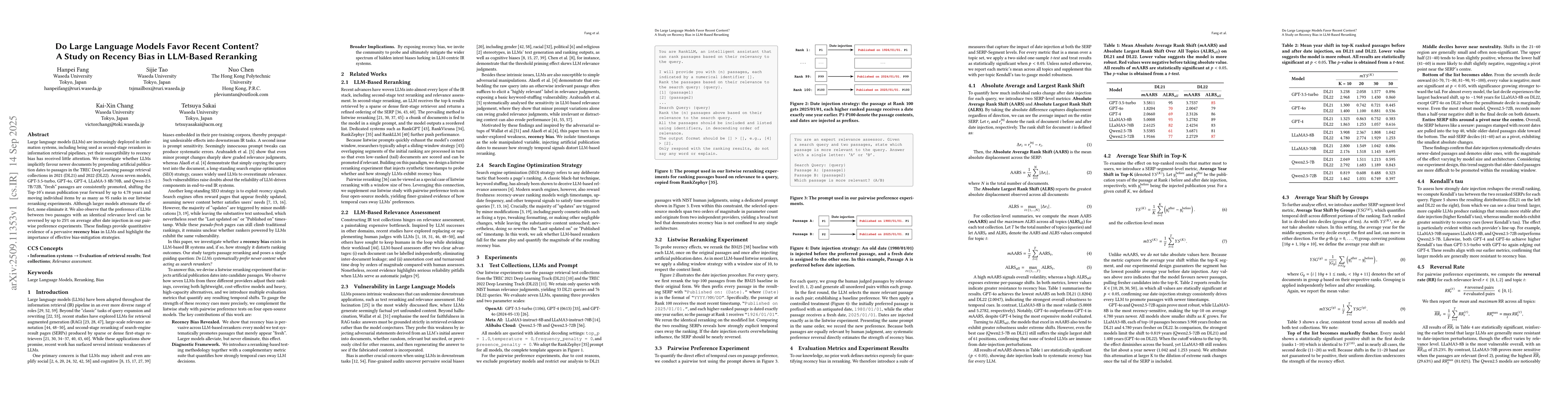 Thumbnail for Do Large Language Models Favor Recent Content? A Study on Recency Bias
  in LLM-Based Reranking