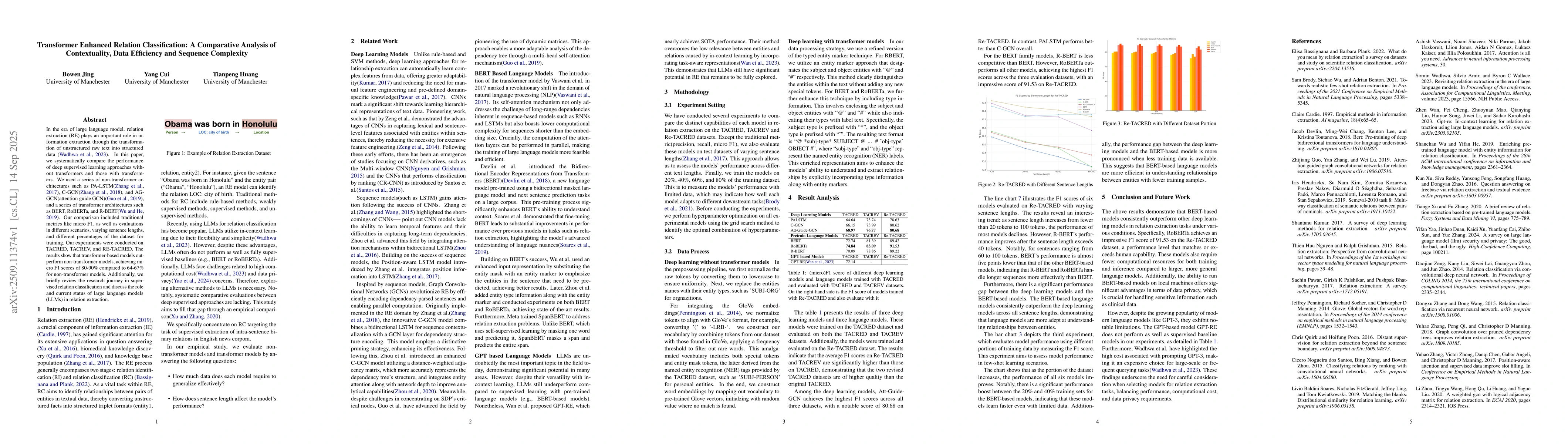 Thumbnail for Transformer Enhanced Relation Classification: A Comparative Analysis of
  Contextuality, Data Efficiency and Sequence Complexity