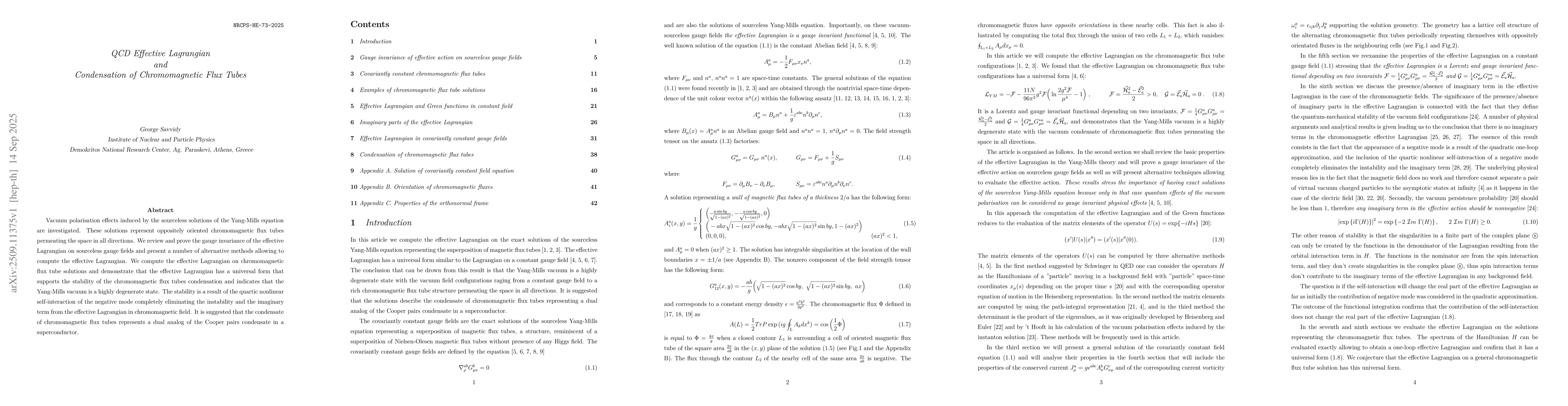 Thumbnail for QCD Effective Lagrangian and Condensation of Chromomagnetic Flux Tubes