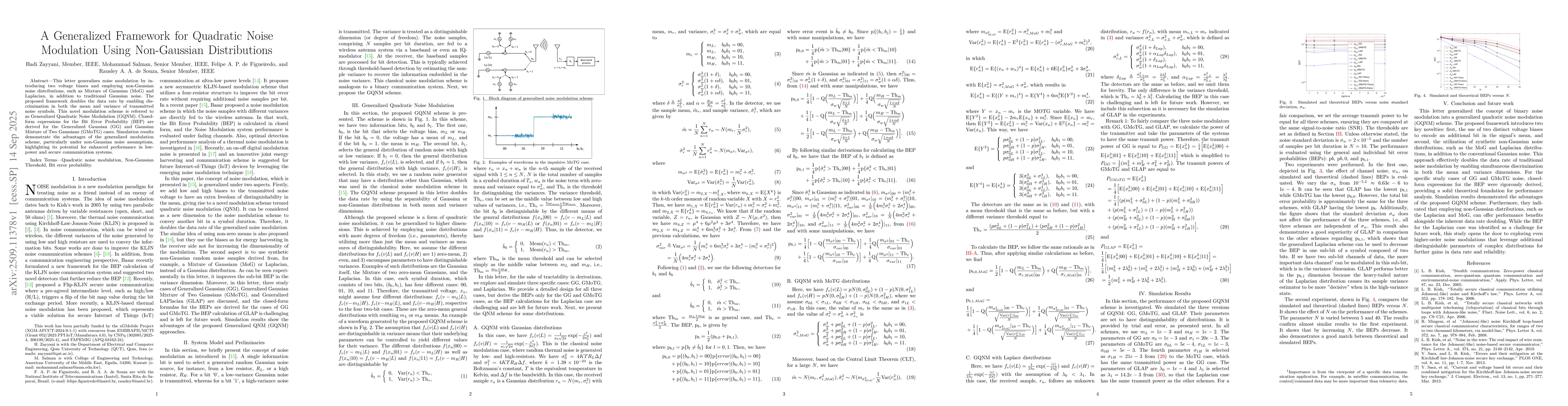 Thumbnail for A Generalized Framework for Quadratic Noise Modulation Using
  Non-Gaussian Distributions