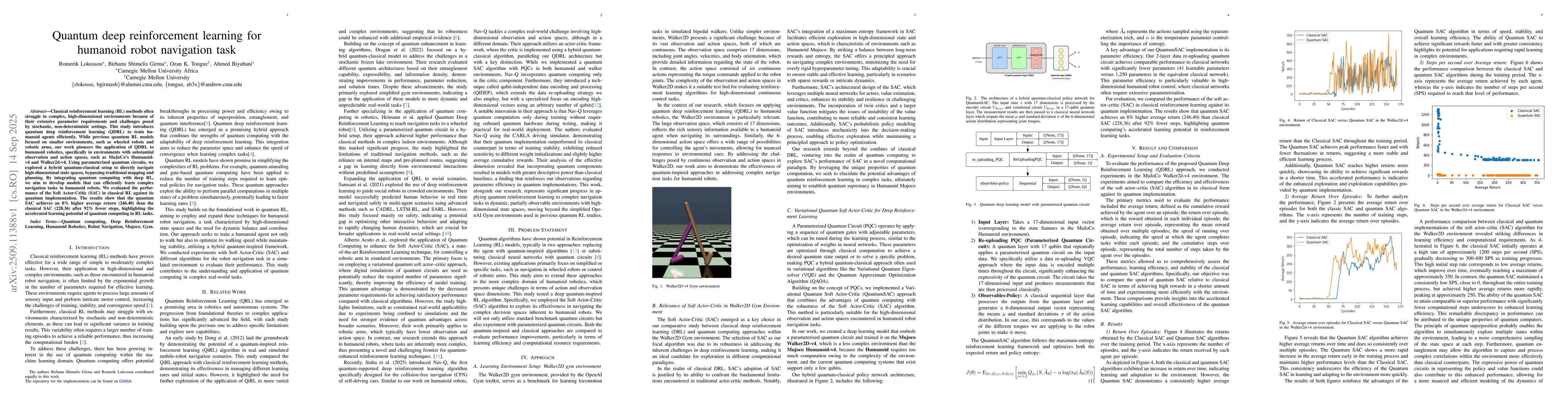 Thumbnail for Quantum deep reinforcement learning for humanoid robot navigation task