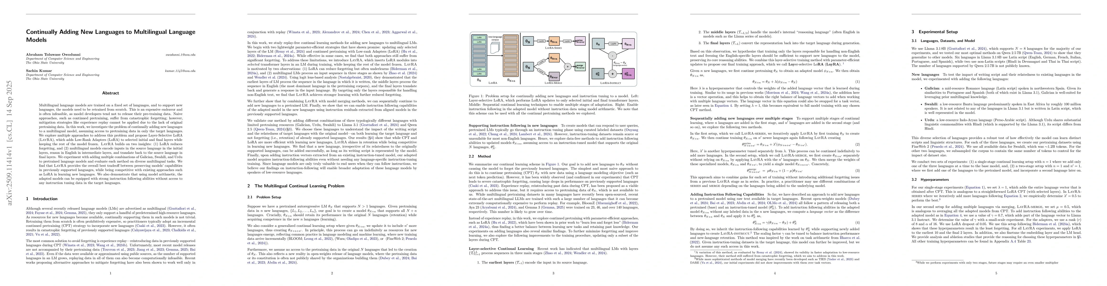 Thumbnail for Continually Adding New Languages to Multilingual Language Models