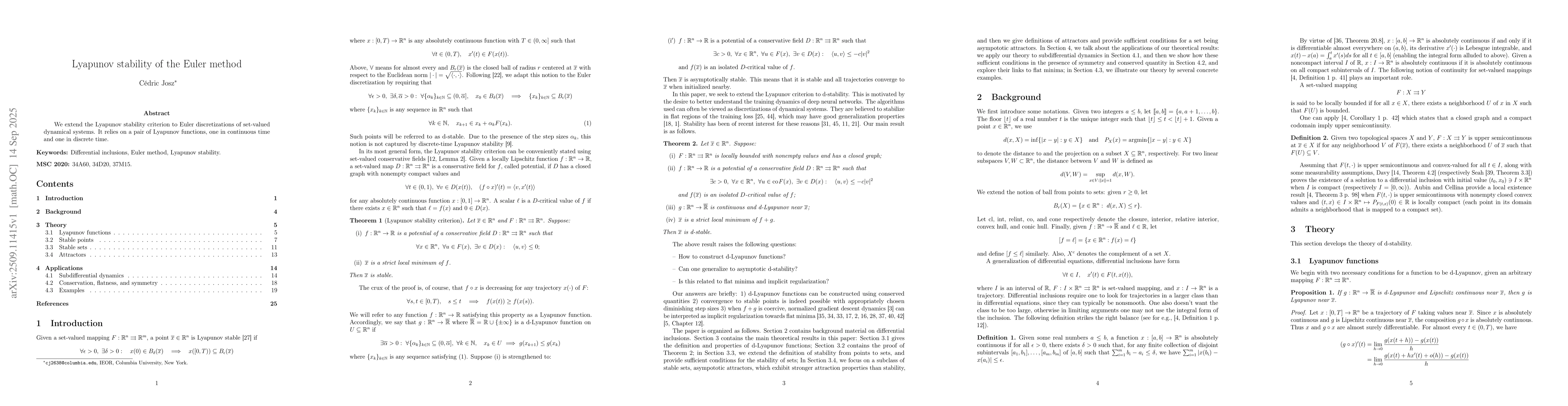 Thumbnail for Lyapunov stability of the Euler method