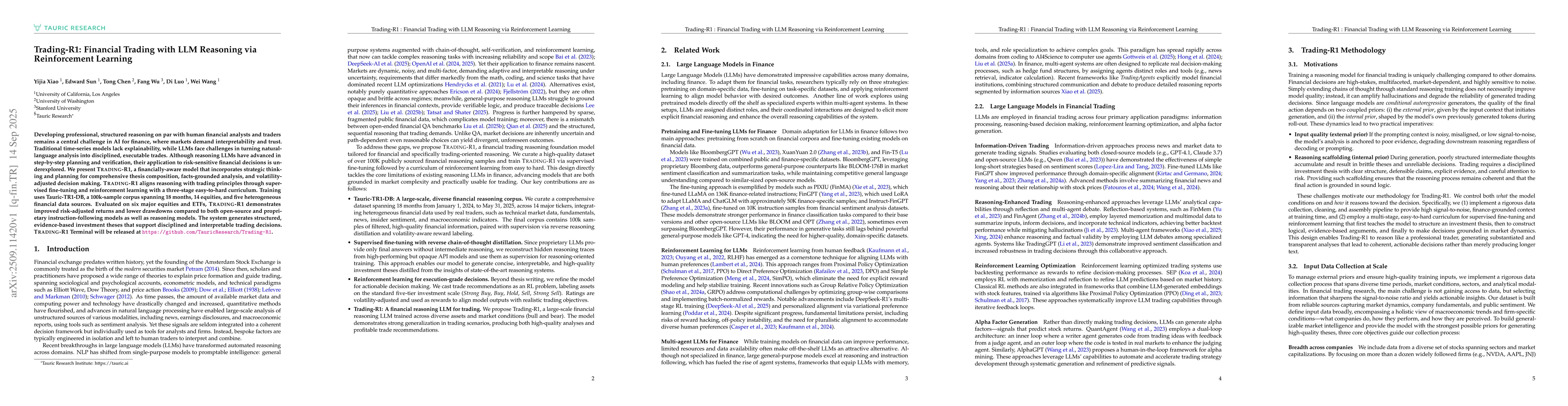 Thumbnail for Trading-R1: Financial Trading with LLM Reasoning via Reinforcement
  Learning