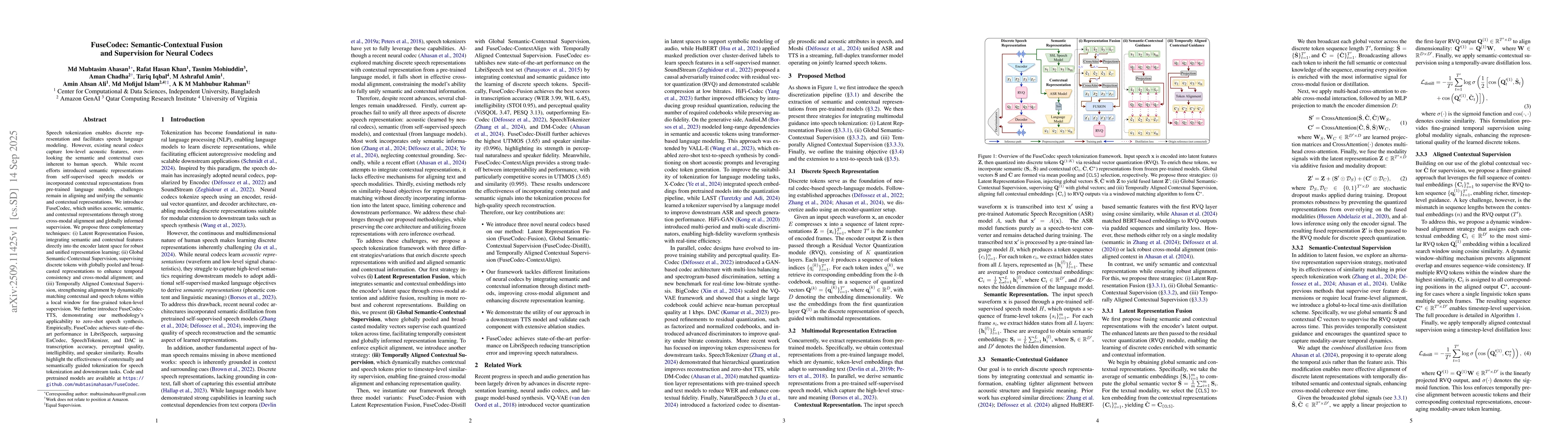 Thumbnail for FuseCodec: Semantic-Contextual Fusion and Supervision for Neural Codecs