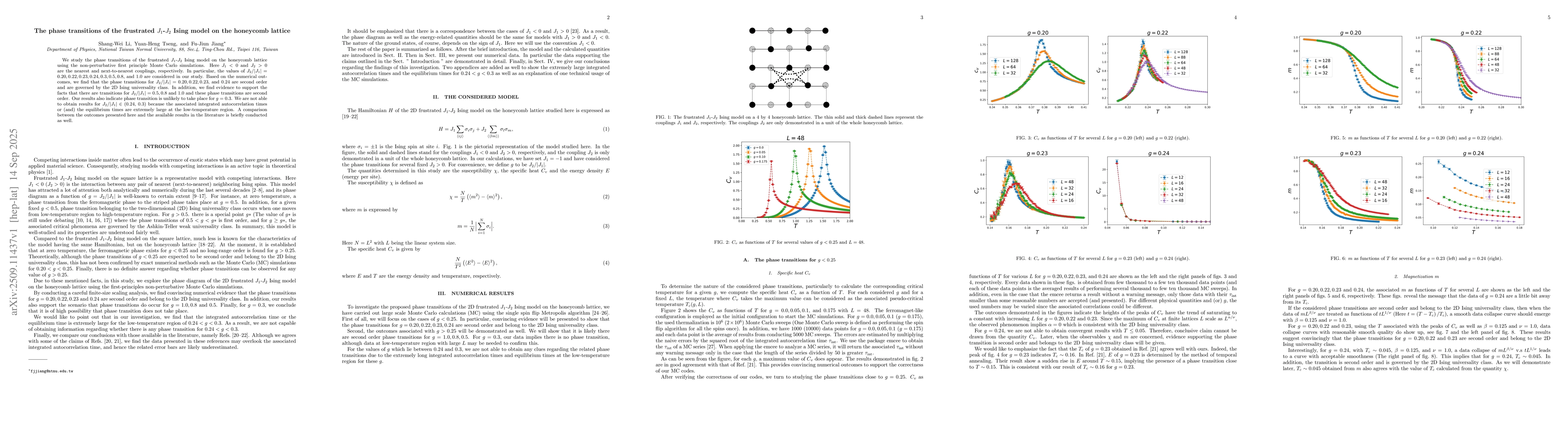 Thumbnail for The phase transitions of the frustrated $J_1$-$J_2$ Ising model on the
  honeycomb lattice