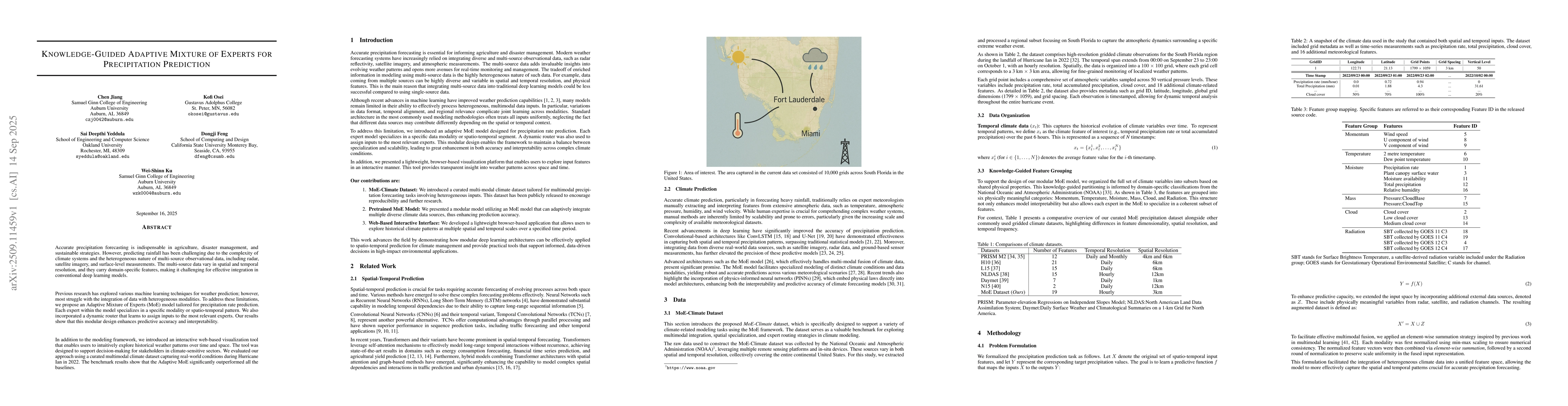 Thumbnail for Knowledge-Guided Adaptive Mixture of Experts for Precipitation
  Prediction