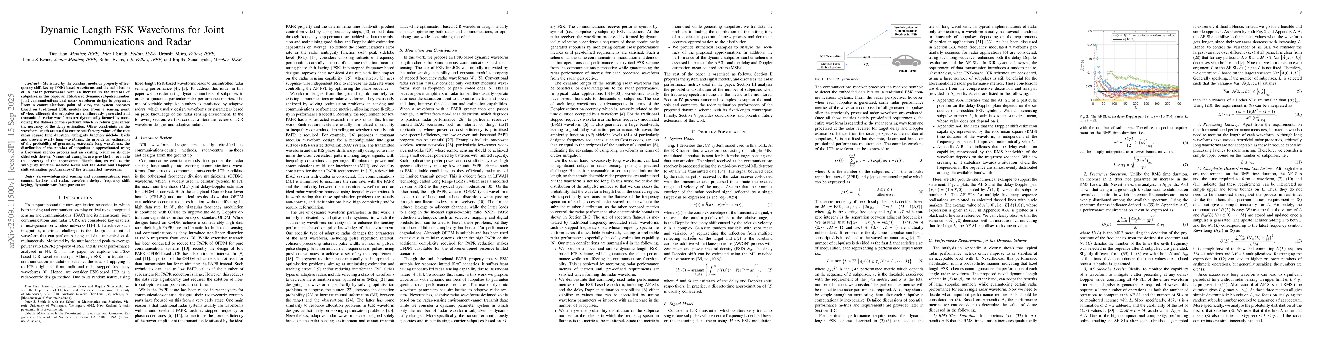Thumbnail for Dynamic Length FSK Waveforms for Joint Communications and Radar