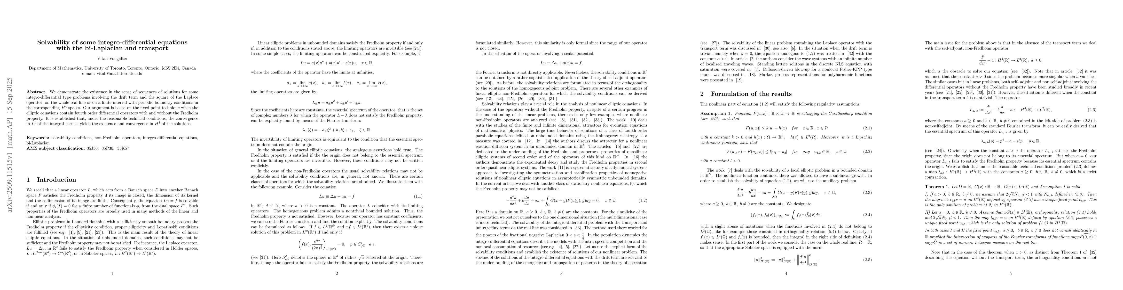 Thumbnail for Solvability of some integro-differential equations with the bi-Laplacian
  and transport