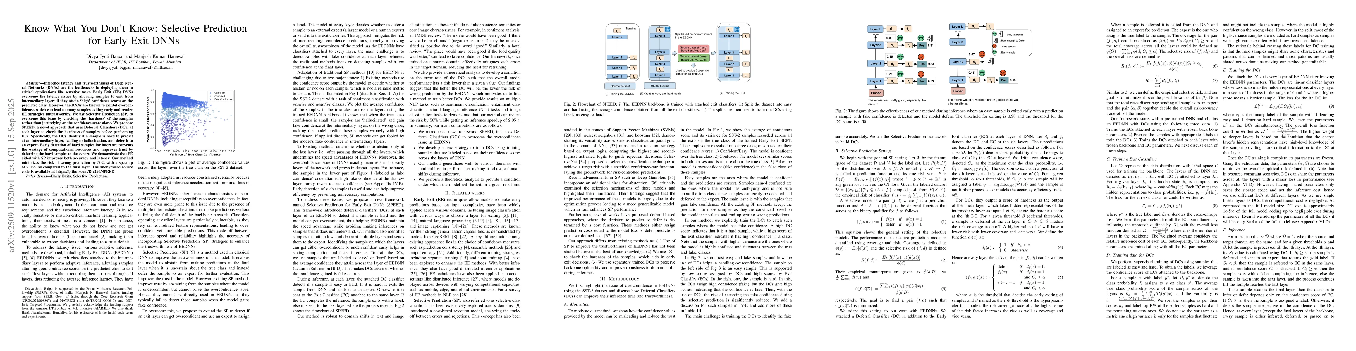 Thumbnail for Know What You Don't Know: Selective Prediction for Early Exit DNNs