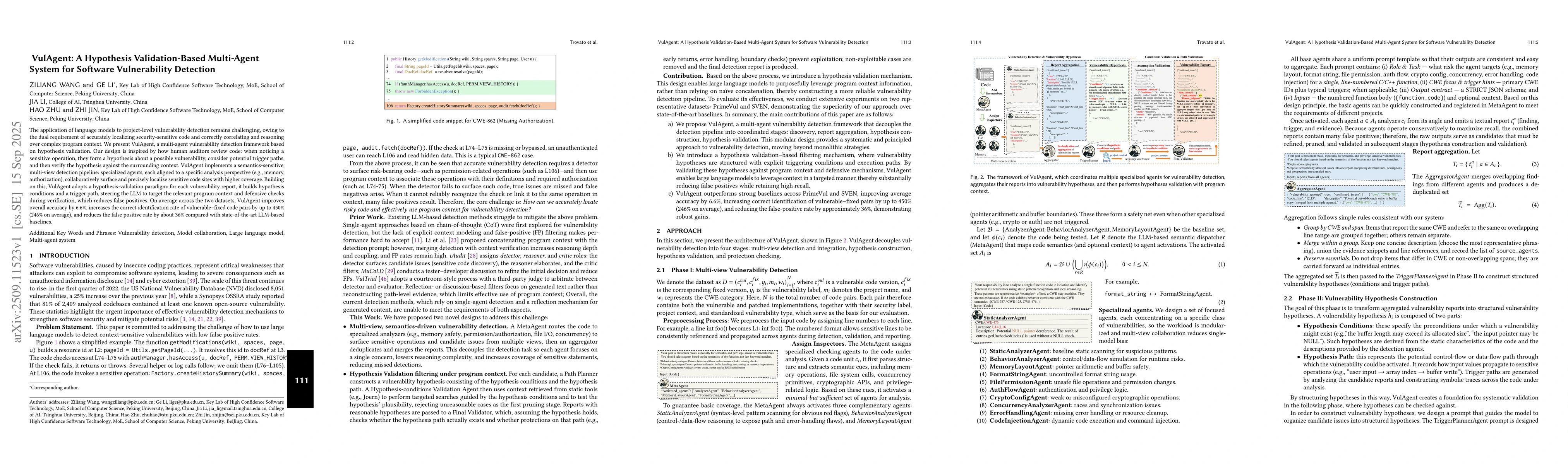 Thumbnail for VulAgent: Hypothesis-Validation based Multi-Agent Vulnerability
  Detection